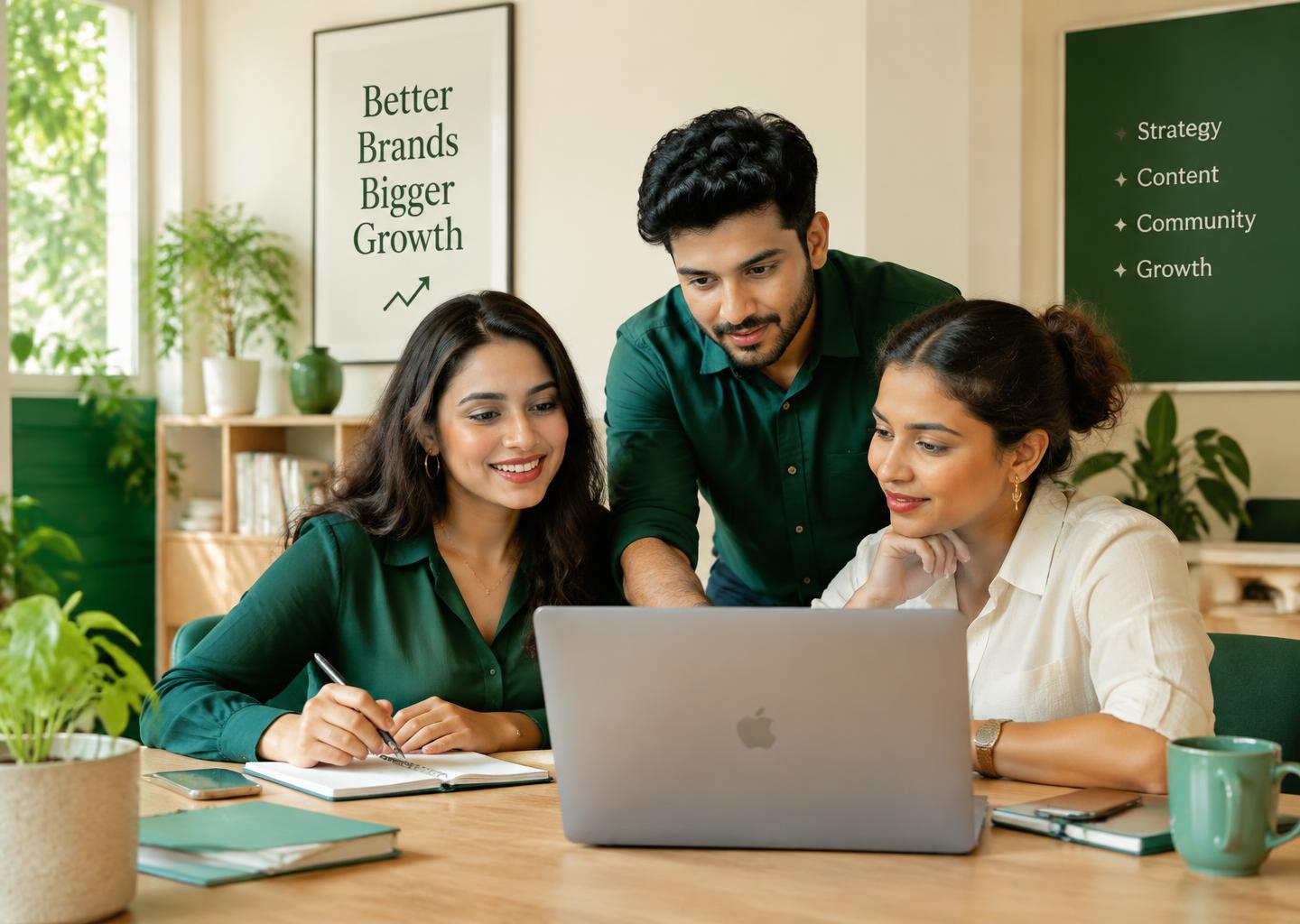 Brand team reviewing results